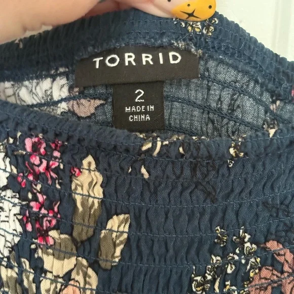 Torrid Floral Long Sleeve Mini Dress - Size 2 - Picture 3 of 5